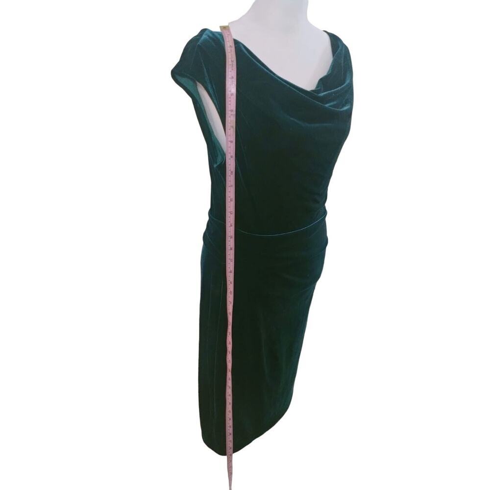 Vince Camito hunter green cowled-neck cinched on the side size 8 dress. - Picture 9 of 13
